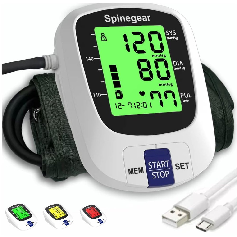 Rechargeable Blood Pressure Monitor for Home Use, Fast Charging Blood Pressure Machine, NHS CE Approved UK BP Device, 22-42cm Upper Arm Cuff with 3 Color Backlight & Voice Broadcast