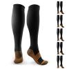 TRIITECH 6 Pairs Copper Compression Socks for Women and Men, 15-20mmHg Best for Running, Hiking, Travel view 1