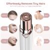 Gurelax Facial Epilator for Women, Painless Lady Shavers, Rechargeable, USB Powered, Waterproof, White, Includes 2 x Replacement Heads, Small Brush, Flannel Bag, USB Charging Cable view 3