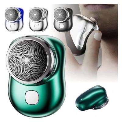 Zao Mini Shaver Men 2023, Electric Razor for Men Face Clean Shave, Portable Pocket Size Washable Electric Razor Wet and Dry, USB Mini Shaver for Home, Car, Travel (Green)