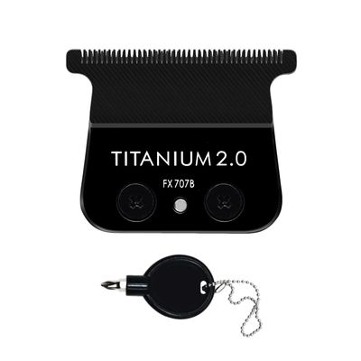FX707B DLC Replacement Blades Compatible with BaBylissPRO FX787 & FX726 Barberology Trimmer Blades (Black 1 Pack)