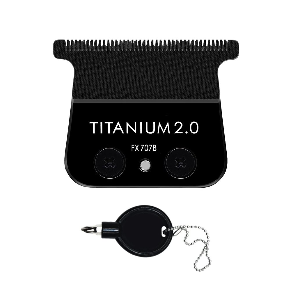 FX707B DLC Replacement Blades Compatible with BaBylissPRO FX787 & FX726 Barberology Trimmer Blades (Black 1 Pack)