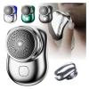Zao Mini Shaver Men 2023, Electric Razor for Men Face Clean Shave, Portable Pocket Size Washable Electric Razor Wet and Dry, USB Mini Shaver for Home, Car, Travel (Silver) view 1