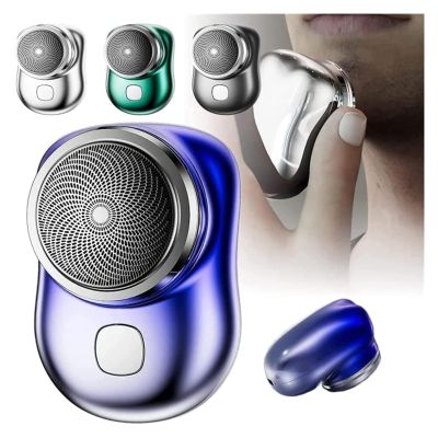 Zao Mini Shaver Men 2023, Electric Razor for Men Face Clean Shave, Portable Pocket Size Washable Electric Razor Wet and Dry, USB Mini Shaver for Home, Car, Travel (Blue)