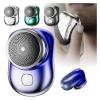 Zao Mini Shaver Men 2023, Electric Razor for Men Face Clean Shave, Portable Pocket Size Washable Electric Razor Wet and Dry, USB Mini Shaver for Home, Car, Travel (Blue) view 1