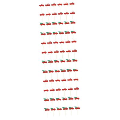 Christmas Decorations,90 Pcs Christmas Car Insert Christmas Decor Festive Cupcake Topper Toothpick Fruit Topper Donut Top Decoration Creative Cake Topper Paper Cake Toppe
