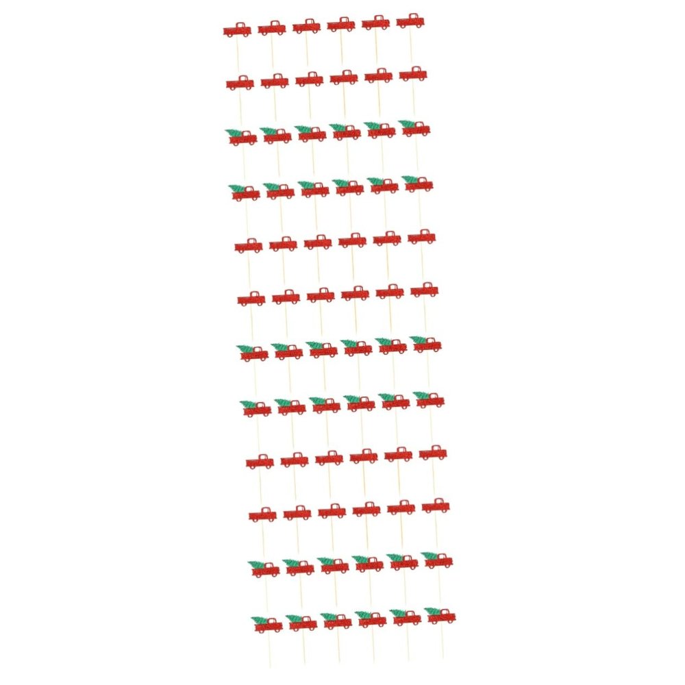 Christmas Decorations,90 Pcs Christmas Car Insert Christmas Decor Festive Cupcake Topper Toothpick Fruit Topper Donut Top Decoration Creative Cake Topper Paper Cake Toppe