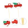 Christmas Decorations,90 Pcs Christmas Car Insert Christmas Decor Festive Cupcake Topper Toothpick Fruit Topper Donut Top Decoration Creative Cake Topper Paper Cake Toppe view 3