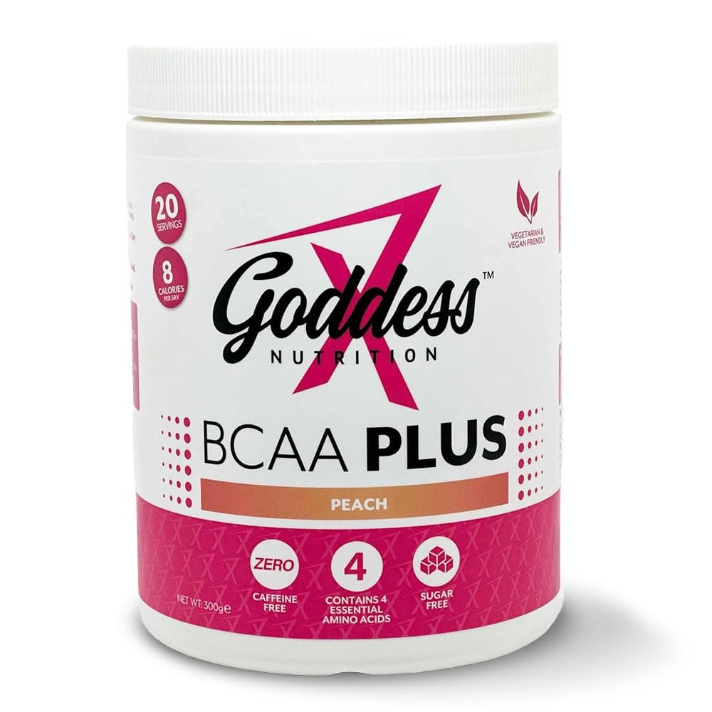Goddess Nutrition Vegan Peach Falvour BCAA Zero Caffeine Sugar-Free Amino Acid Blend