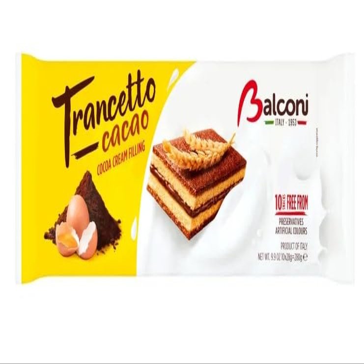 3 x Balconi Trancetto Cacao Cocoa Cream Filling 10 x 28g (280g) Delicious Tasty And Twisty Treat Gift Hamper For Birthday,Christmas Sold By Kidzbuzz