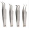 4-Piece Eyelash Tweezers Set for Flawless Grooming, Beauty Pluckers Stainless Steel, Nose and Facial Hairs Ingrown Hair Removal Splinter UK (Silver) view 1