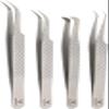 4-Piece Eyelash Tweezers Set for Flawless Grooming, Beauty Pluckers Stainless Steel, Nose and Facial Hairs Ingrown Hair Removal Splinter UK (Silver) view 4