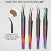 4-Piece Eyebrow Tweezers Set for Flawless Grooming, Beauty Pluckers Stainless Steel, Nose and Facial Hairs Ingrown Hair Removal Splinter UK (Rainbow) view 3