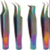 4-Piece Eyebrow Tweezers Set for Flawless Grooming, Beauty Pluckers Stainless Steel, Nose and Facial Hairs Ingrown Hair Removal Splinter UK (Rainbow) view 4