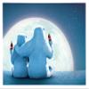 Mark Feldstein & Associates Coca Cola Advertising Polar Bears with Moon Pre Lit LED and Fiber Optic Canvas Holiday Artwork, 16 x 12 view 1