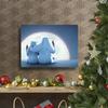 Mark Feldstein & Associates Coca Cola Advertising Polar Bears with Moon Pre Lit LED and Fiber Optic Canvas Holiday Artwork, 16 x 12 view 2