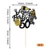 Rsstarxi 1 Pack Aged to Perfection 50th Birthday Cake Topper Glitter Wine 50th Birthday Cake Decoration Cheers to 50th Years Cake Pick for Whisky Theme Husband 50th Birthday Party Decorations view 2