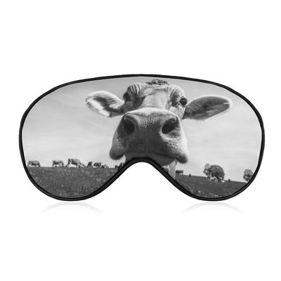 Cute Agricultural Cow on Mountain Eye-Patch Blindfold, Sleep Eye Mask for Men Women Teens Kids, Night Sleep Eye Shade Cover Comfort for Travel Yoga Nap