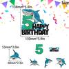 Kids' White Shark Themed 5th Happy Birthday Cake Toppers 7-PC Set - Perfect for a great white shark themed birthday party or ocean themed party decoration for a boy or girl - SugarGera view 2