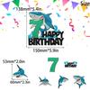 Kids' White Shark Themed 7th Happy Birthday Cake Toppers 7-PC Set - Perfect for a great white shark themed birthday party or ocean themed party decoration for a boy or girl - SugarGera, SET-SHAYU-7 view 2