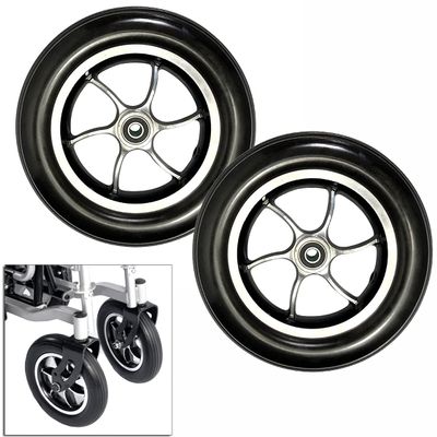 2pcs 10 Inch Electric Wheelchair Wheel, Front Castor Wheelchairs Replacement Wheels, Metal Wheel Hub, Solid Tires - Anti-wear & Non-Slip