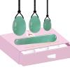 Yoni Egg for Kegel Exercise Yoni Egg Set Vaginal Tightening Love Egg Kegel Exerciser Natural Stone Crystal Yoni Wand Kegel Ball Set,Drilled with Box view 1