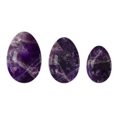 Yoni Egg for Kegel Exercise Undrilled Rose Quartz Yoni Egg Set Tiger Eye Jade Eggs Obsidian Kegel Exercise Yoni Eggs Exerciser,Amethyst