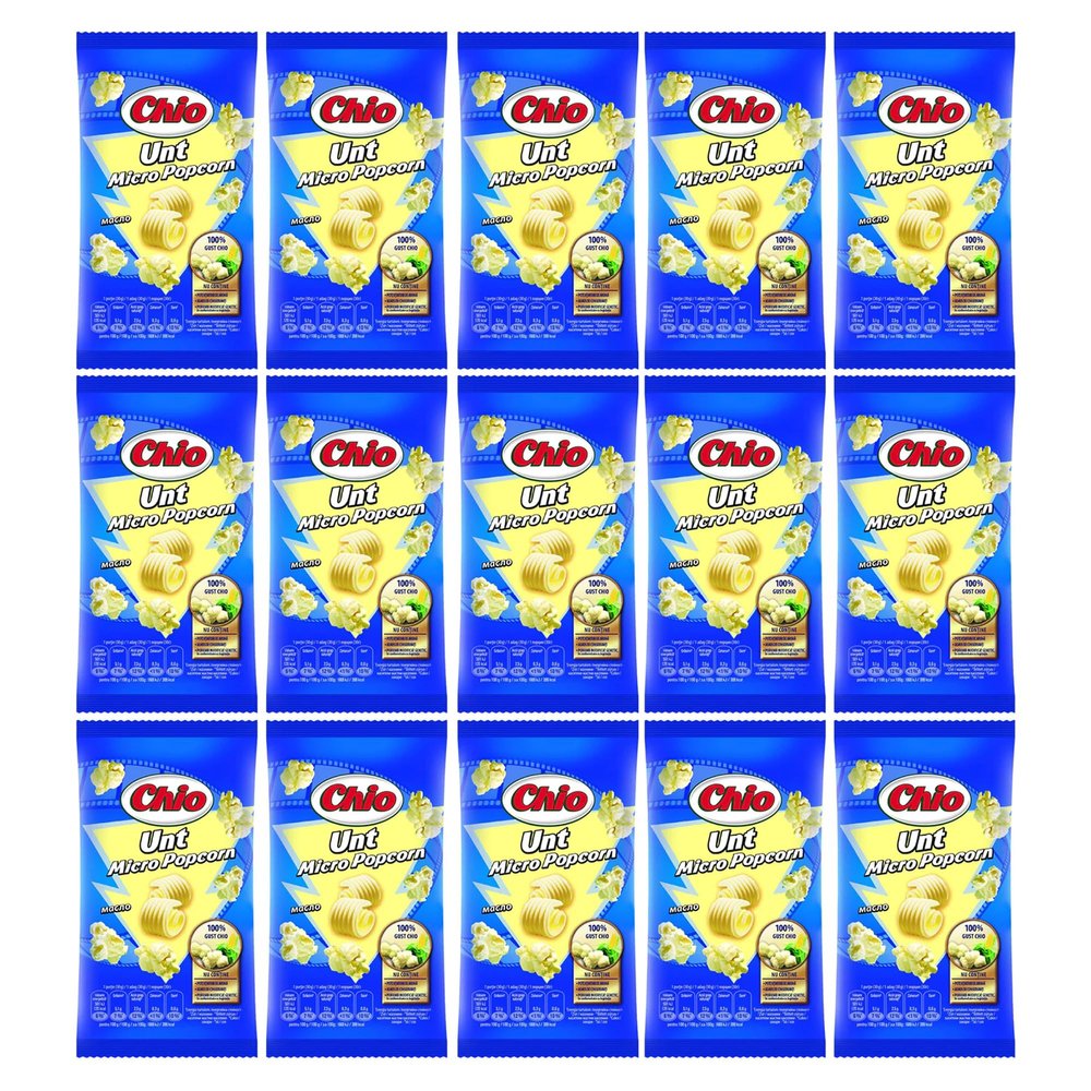 CHIO Micro Popcorns UNT 80g | Microwave Flavoured Popcorns Seeds| 100% Gust CHIO | Popping Pop Corn Kernels for The Family | Movie Night Helathy Snack (UNT 80g, 15 Pack)