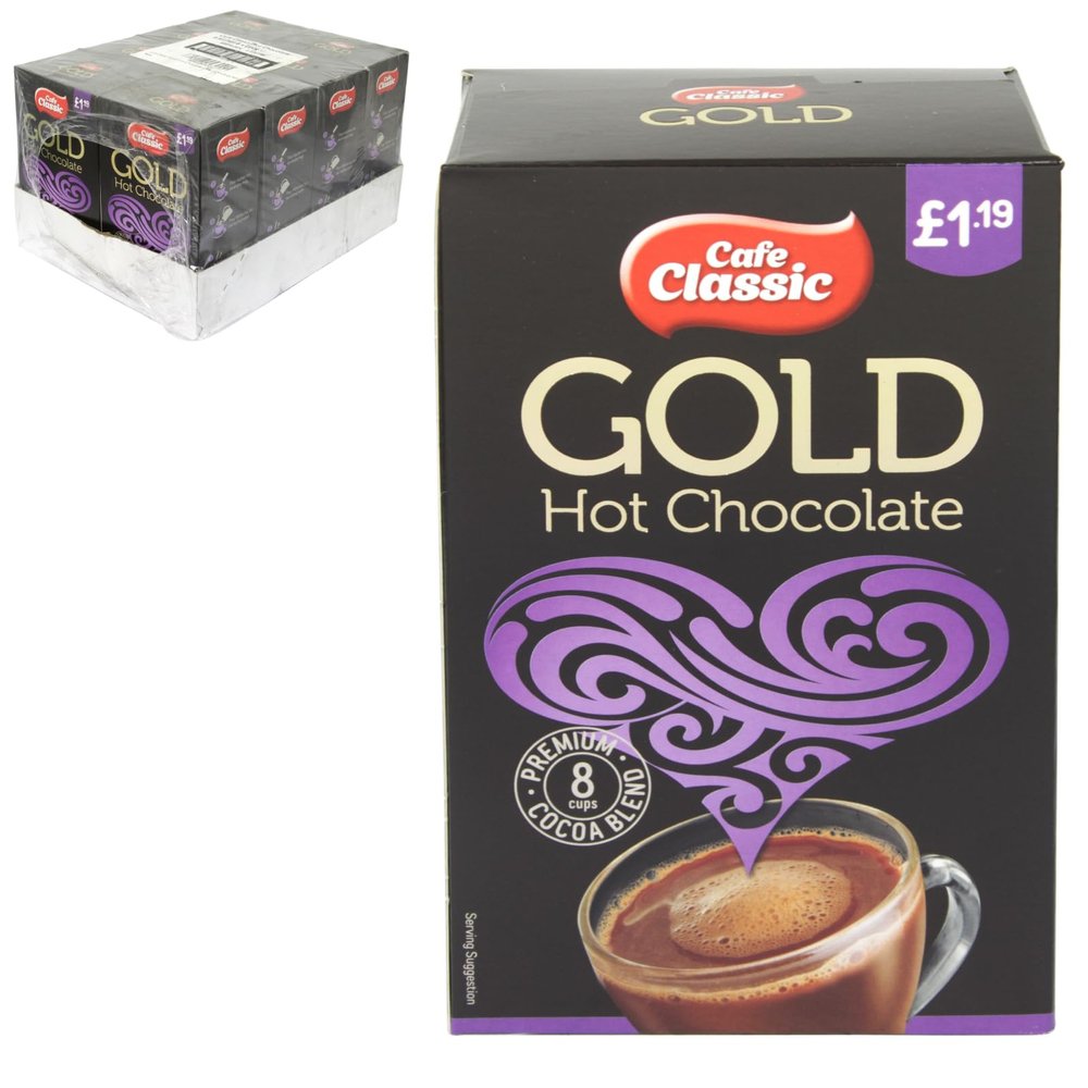 Cafe Classic Hot Chocolate Sachets 25g x 8 - Pack of 12 | A Warm Hug in Every Cup | Indulgent Hot Chocolate | Mess-Free Sachets | Premium Ingredients | Authentic Taste