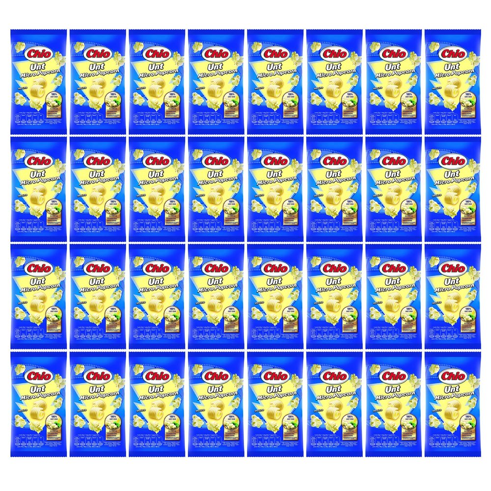 CHIO Micro Popcorns | Microwave Flavoured Popcorns Seeds| 100% Gust CHIO | Popping Pop Corn Kernels for The Family | Movie Night Helathy Snack (UNT 80g, 32 Pack)