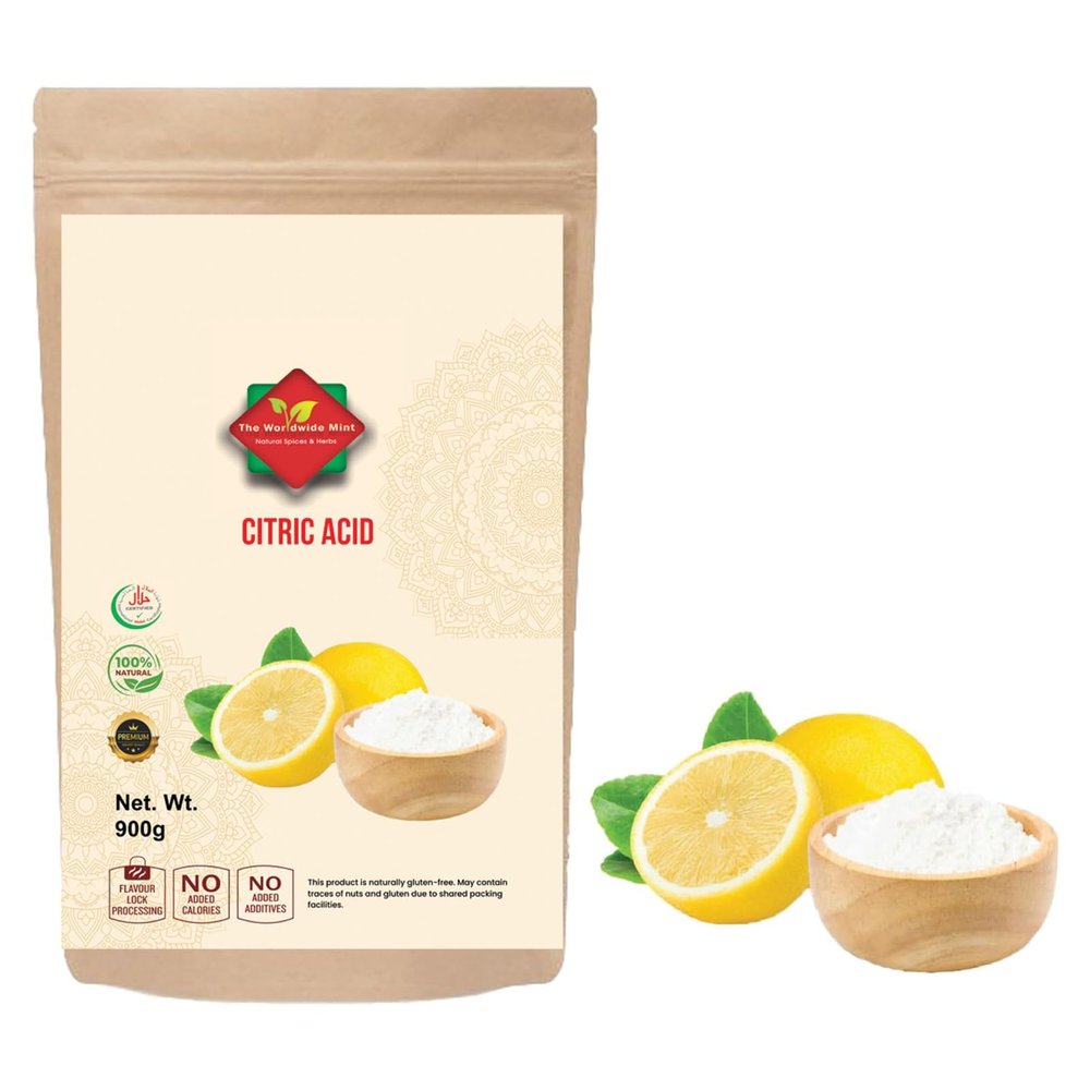 Citric Acid (900Gram/ 31.75oz) | Food Grade | Food Flavouring and Preserving | Best for Bath Bombs, Cleaning, Sour Drinks | Non GMO | Vegan | Versatile Use | 100% Natural | Authentic