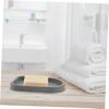 OKUMEYR Draining Soap Box and Bar Soap Holder Gray Household Kitchen and Bathroom Countertop Storage Rack with Drainage for Sink and Washbasin Use view 2