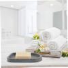 OKUMEYR Draining Soap Box and Bar Soap Holder Gray Household Kitchen and Bathroom Countertop Storage Rack with Drainage for Sink and Washbasin Use view 4