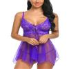 2 Piece Set Women Erotic Sling Lingerie Nightwear Robe Attractive Sleepwear Night Dress Sleep Wear Black view 4