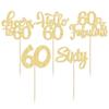 30Pcs Happy 60th Birthday Cupcake Toppers Gold Glitter Sixty Cake Toppers Cheers to 60 Years Old Birthday Cupcake Picks for 60th Birthday Anniversary Party Cake Decorations Supplies view 3