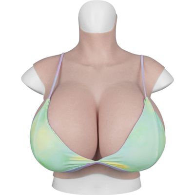 HUANQIN Simulation Boob Fake Breasts False Breasts False Boobs Silicone Filled S Cup, False Breasts Fake Boobs Cosplay Waterdrop Shaped, Silicone Breastplate Realistic Transgender, Tan