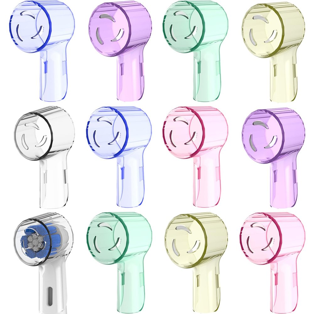 12 Pcs Toothbrush Covers, Travel Toothbrush Cover Compatible with Oral B iO Brush Heads, Fits for Oral B iO Series iO4 iO5 iO6 iO7 iO8 iO9 Pro 3 Smart 6, Toothbrush Dustproof Cover for Travel and Home