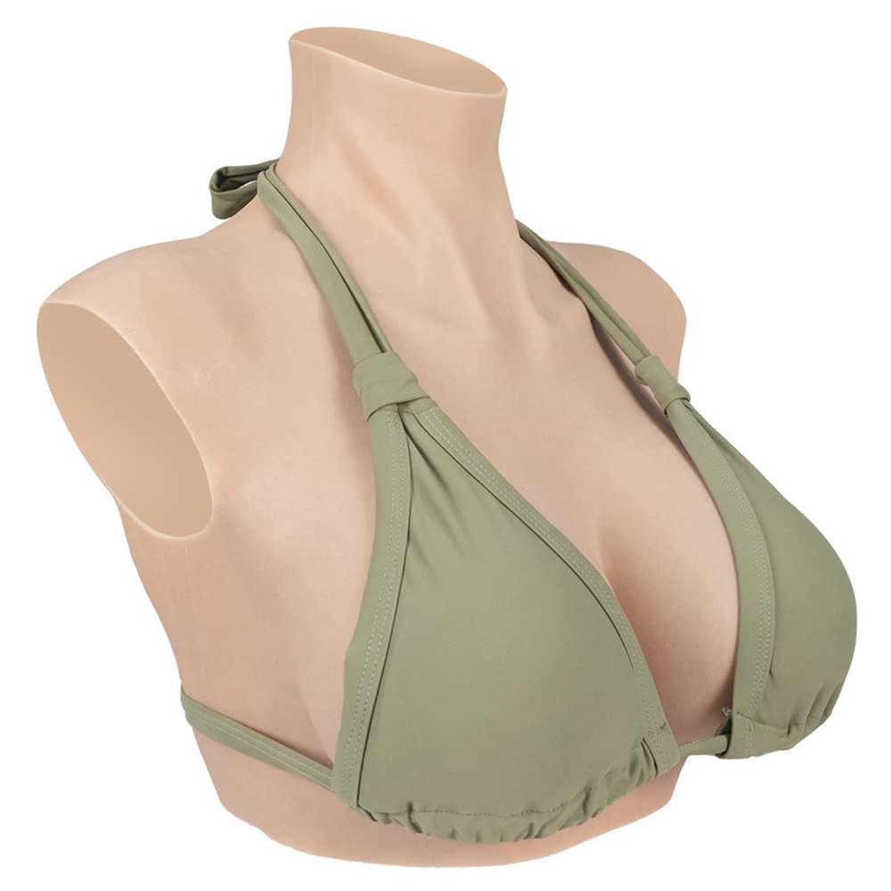 HUANQIN Simulation Boob Fake Breasts False Breasts False Boobs Cotton Filled K Cup, Simulation Breast Fake Boobs Cosplay Realistic Fake Boobs, Silicone Breastplate Fake Boobs False Breast, Ivory