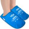 Hilph Foot Ice Pack Slippers for Plantar Fasciitis 2 Pack, Ice Pack for Feet Hot Cold Compression Therapy Gel Ice Slippers for Foot Neuropathy, Diabetic Foot, Swollen Feet, Gout Relief - Light Blue view 1