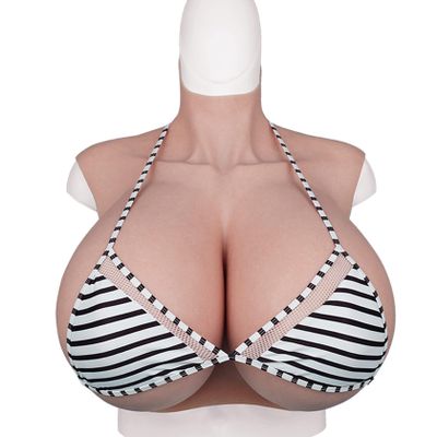 HUANQIN Simulation Boob Fake Breasts False Breasts False Boobs Silicone Filled G Cup, Simulation Breast Fake Boobs Cosplay Crossdresser Breast, Fake Breasts for Cosplay Silicone Cosplay Boobs, Ivory