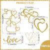 10 Pcs Acrylic Cake Toppers Minimalist Art Heart Love Cake Topper Gold Cake Decoration for Valentine's Day Birthday Wedding Bridal Shower Party view 2
