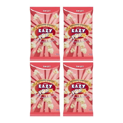 Eazy Pop Microwave Popcorns | Magicorn Salted, Sweet & Butter Popcorns Seeds | Popping Pop Corn Kernels for The Vegetarians Family | Perfectly Popped in Minutes (4 Pack, Sweet)
