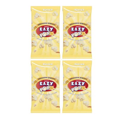 Eazy Pop Microwave Popcorns | Magicorn Salted, Sweet & Butter Popcorns Seeds | Popping Pop Corn Kernels for The Vegetarians Family | Perfectly Popped in Minutes (4 Pack, Butter)