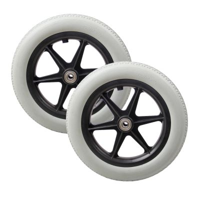 1 Pair Of 12 Inch Wheelchair Swivel Wheels, PU Spare Solid Rear Wheels, Light Gray Black Accessories Non-slip Rear Wheels (Color : Gray)