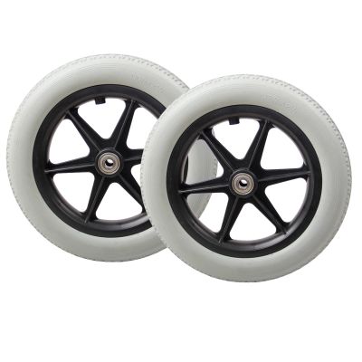 12 Inches 30 Cm High-strength Wheelchair Set Non-inflatable Wheelchair Rear Wheels Professional Wheelchair Spare Wheel Accessories, Saving Manpower (Color : Gray)