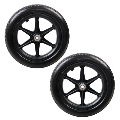 2pcs 12 Inch Wheelchair Wheels Light Wheelchair Accessories Rear Wheels PU Tires Non-pneumatic Tires Manual Wheelchair Rear Wheels (Color : Black)