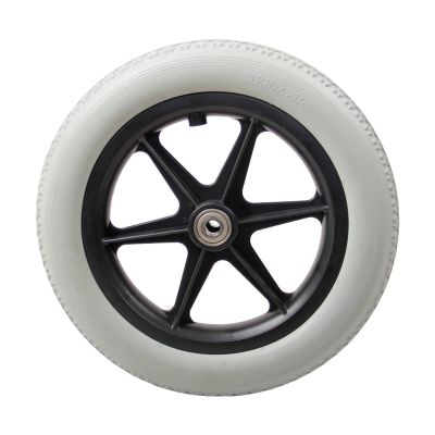 12 Inch Lightweight Wheelchair Accessory Black/Grey Wheelchair Replacement Spare Solid Rear Wheel Non-Slip Rear Wheel (Color : Gray)
