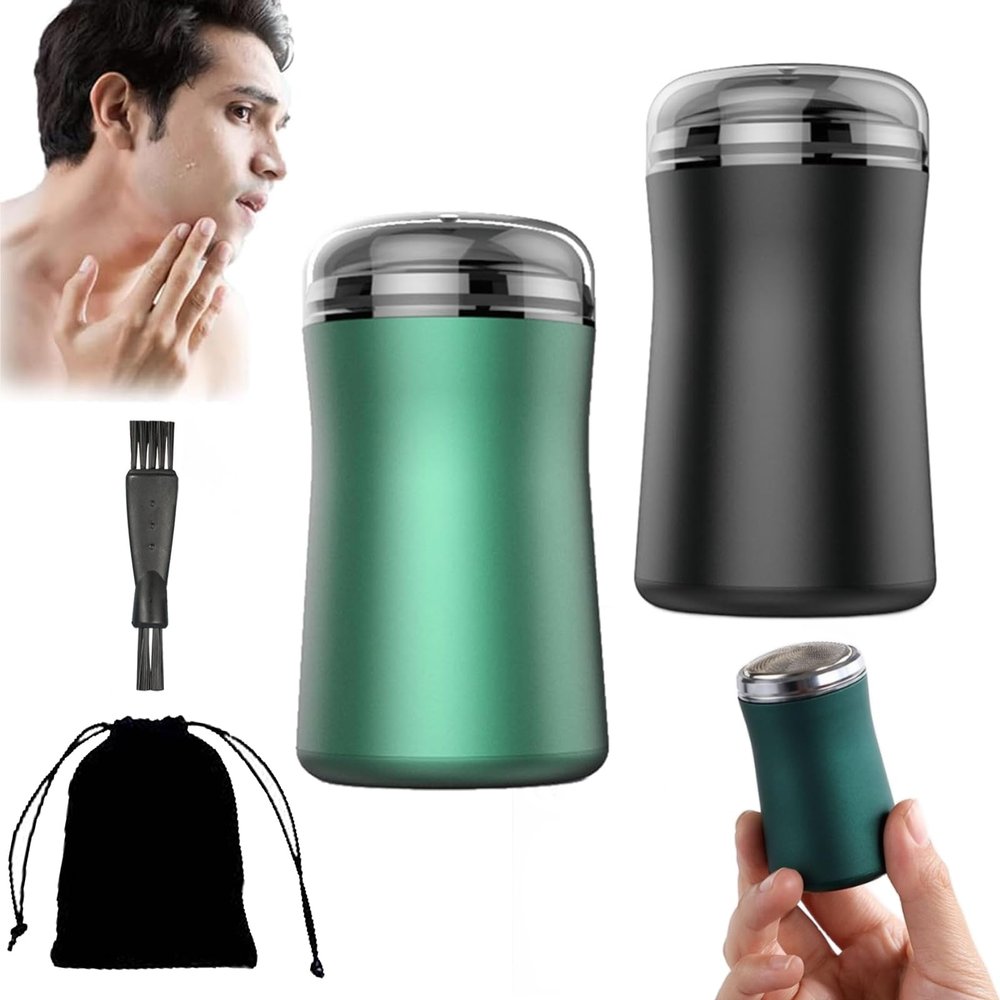 Ailsion Pocket Size Washable Electric Razor, Ailsion Shaver, Ailsion Pocket Shaver, Pocket Size Portable Shaver Wet and Dry Mens Razor USB, Electric Razor for Men Face Clean (2Pcs)