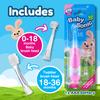 Brush-Baby - BabySonic Pink Electric Toothbrush, 0-36 Months - Soft, Gentle Vibrating Toothbrush for Sensitive Gums & New Teeth - with LED Light & Suction Base - Baby & Toddler Brush Heads view 4
