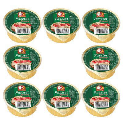 Profi Pate 250g Canned Food | Product of Poland | Delicate and Fluffy Texture | an Ideal Condiment for Chutney's, Pickles, Fresh Bread & Savoury Biscuits (Poultry Pate Chicken, 8 Pack)